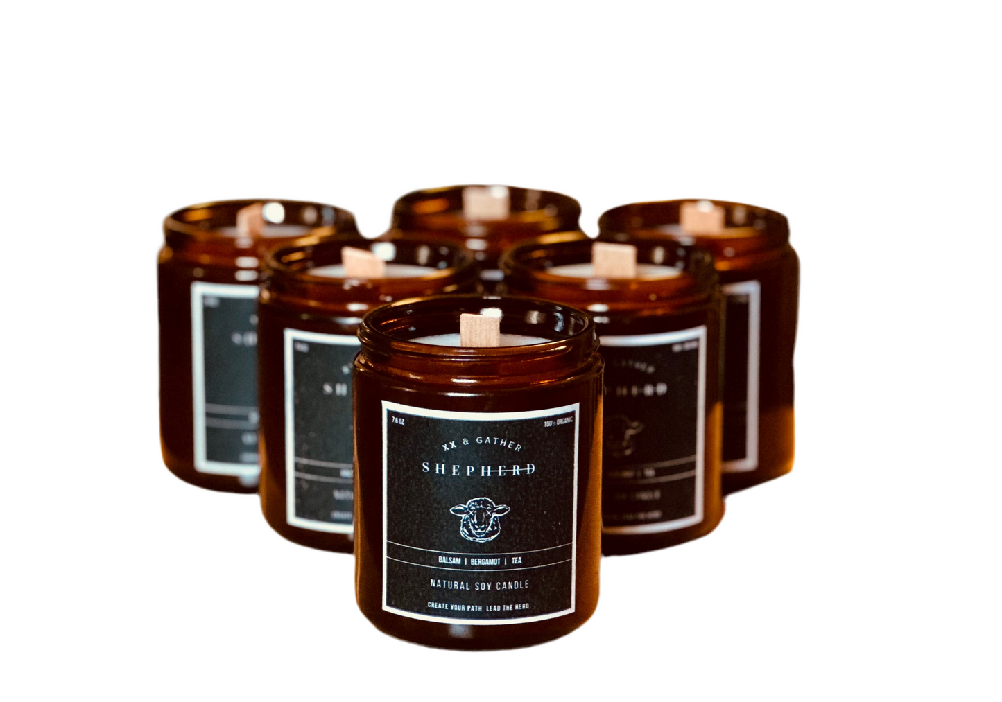 Wood burning natural soy candle